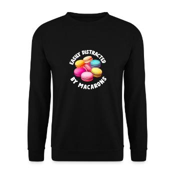 Macarons Kekse Bäcker Französisches Dessert Lustig - Unisex Pullover - Schwarz - Vorne - Alina (178cm) & Michal (187cm)