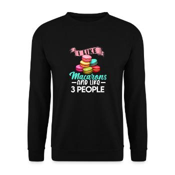 Macarons Kekse Bäcker Französisches Dessert Lustig - Unisex Pullover - Schwarz - Vorne - Alina (178cm) & Michal (187cm)