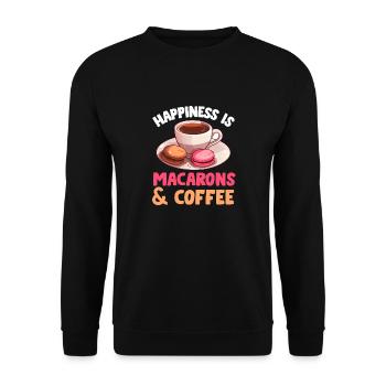 Macarons Kekse Bäcker Französisches Dessert Lustig - Unisex Pullover - Schwarz - Vorne - Alina (178cm) & Michal (187cm)