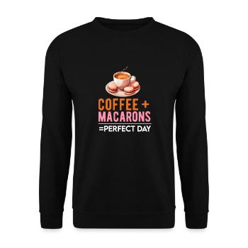 Macarons Kekse Bäcker Französisches Dessert Lustig - Unisex Pullover - Schwarz - Vorne - Alina (178cm) & Michal (187cm)