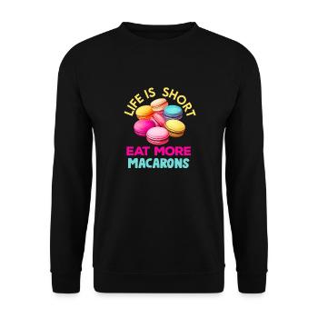 Macarons Kekse Bäcker Französisches Dessert Lustig - Unisex Pullover - Schwarz - Vorne - Alina (178cm) & Michal (187cm)