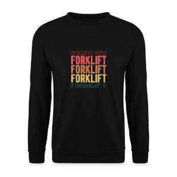 Forklift Driver Retro Forklifter Forklift Vintage - Unisex Pullover - Schwarz - Vorne - Alina (178cm) & Michal (187cm)