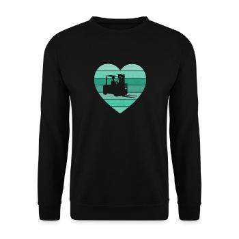 Vintage Heart Forklift Driver Cool Forklift Operat - Unisex Pullover - Schwarz - Vorne - Alina (178cm) & Michal (187cm)