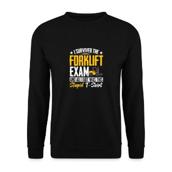 Forklift Driver Forklifter I Survived The Forklift - Unisex Pullover - Schwarz - Vorne - Alina (178cm) & Michal (187cm)