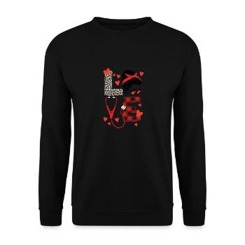 Love CNA Life Nurse Funny Valentine - Unisex Sweatshirt - black - Front - Alina (178cm) & Michal (187cm)