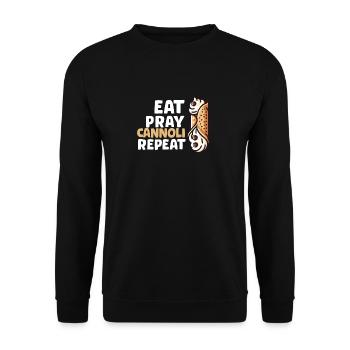 Cannoli Baker Italienisches Gebäck Dessert Lustig - Unisex Pullover - Schwarz - Vorne - Alina (178cm) & Michal (187cm)