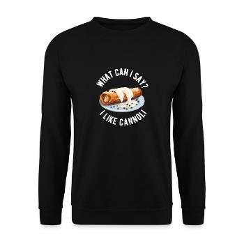 Cannoli Baker Italienisches Gebäck Dessert Lustig - Unisex Pullover - Schwarz - Vorne - Alina (178cm) & Michal (187cm)