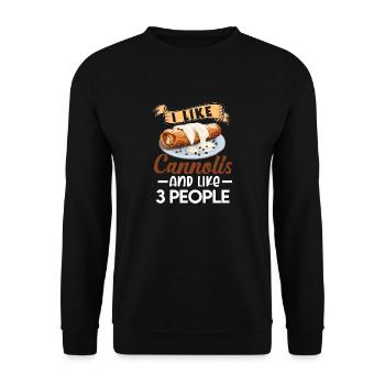 Cannoli Baker Italian Pastry Dessert Funny - Unisex Sweatshirt - black - Front - Alina (178cm) & Michal (187cm)