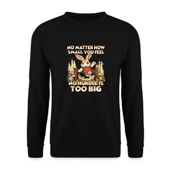 Kaninhop Fun Game and Movement Rabbit Kaninhop - Unisex Sweatshirt - black - Front - Alina (178cm) & Michal (187cm)