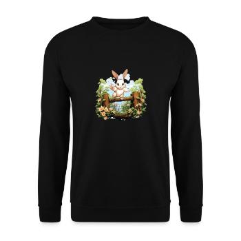 On big jump with rabbit hop ideal for rabbit - Unisex Sweatshirt - black - Front - Alina (178cm) & Michal (187cm)