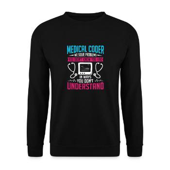 Spécialiste du codage de codeur médical - Sweat-shirt Unisexe - noir - Devant - Alina (178cm) & Michal (187cm)