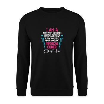 Spécialiste du codage de codeur médical - Sweat-shirt Unisexe - noir - Devant - Alina (178cm) & Michal (187cm)