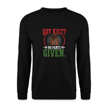 Jupe Tartan Kilt Ecossais - Sweat-shirt Unisexe - noir - Devant - Alina (178cm) & Michal (187cm)