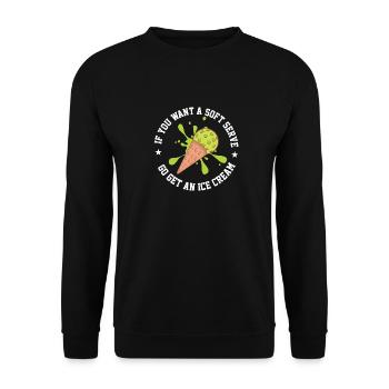 Pickleball If You Want A Soft Serve Go Get Ice - Unisex Pullover - Schwarz - Vorne - Alina (178cm) & Michal (187cm)