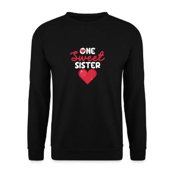 Un couple de coeur de la Saint-Valentin douce soeur - Sweat-shirt Unisexe - noir - Devant - Alina (178cm) & Michal (187cm)