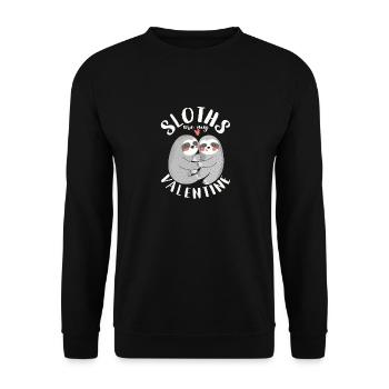 Les paresseux sont mon animal d’amant paresseux de la Saint-Valentin - Sweat-shirt Unisexe - noir - Devant - Alina (178cm) & Michal (187cm)