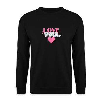 Tg Dents D’amour Dentaire Dentiste Saint Valentin - Sweat-shirt Unisexe - noir - Devant - Alina (178cm) & Michal (187cm)
