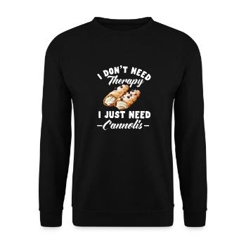 Cannoli Baker Italienisches Gebäck Dessert Lustig - Unisex Pullover - Schwarz - Vorne - Alina (178cm) & Michal (187cm)