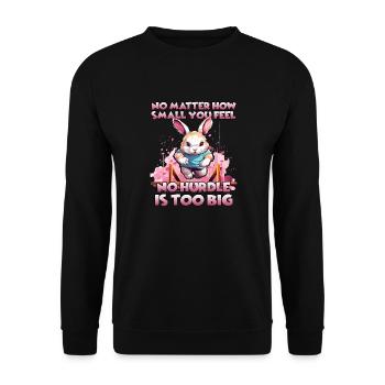 Kaninchen Kaninhop Training für dein Häschen - Unisex Pullover - Schwarz - Vorne - Alina (178cm) & Michal (187cm)