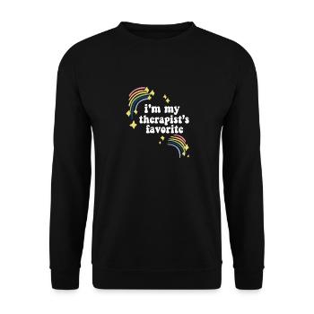 I'm My Therapist's Favorite Mental Wellness - Unisex Pullover - Schwarz - Vorne - Alina (178cm) & Michal (187cm)