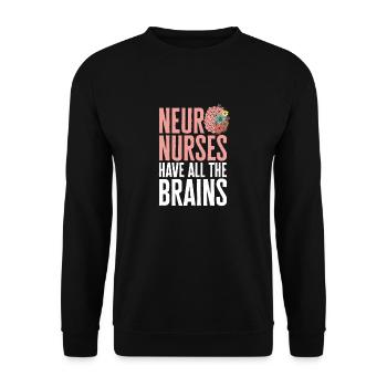 Neurologie Krankenschwester Gehirn Neurologin - Unisex Pullover - Schwarz - Vorne - Alina (178cm) & Michal (187cm)