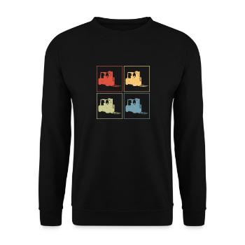 Retro Forklift Driver Vintage Forklift Operator Fo - Unisex Pullover - Schwarz - Vorne - Alina (178cm) & Michal (187cm)