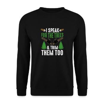 Arborist Tree Surgeon Woodworker Funny Logger - Unisex Sweatshirt - black - Front - Alina (178cm) & Michal (187cm)