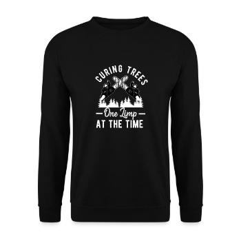 Arborist Tree Surgeon Woodworker Funny Logger - Unisex Sweatshirt - black - Front - Alina (178cm) & Michal (187cm)