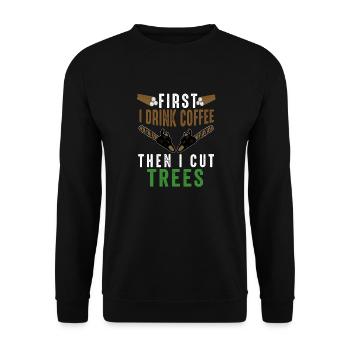 Arborist Tree Surgeon Woodworker Funny Logger - Unisex Sweatshirt - black - Front - Alina (178cm) & Michal (187cm)