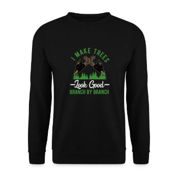 Arborist Tree Surgeon Woodworker Funny Logger - Unisex Sweatshirt - black - Front - Alina (178cm) & Michal (187cm)