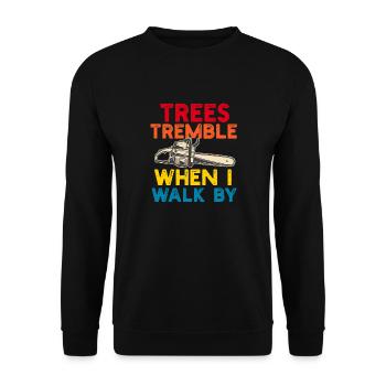 Arborist Tree Surgeon Woodworker Funny Logger - Unisex Sweatshirt - black - Front - Alina (178cm) & Michal (187cm)