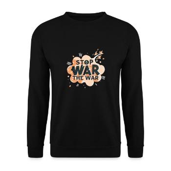STOP THE WAR - Unisex Sweatshirt - black - Front - Alina (178cm) & Michal (187cm)