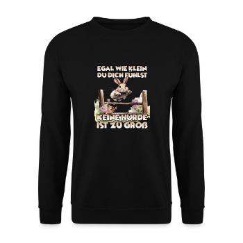 Kaninhop Wonder: Erlebe die Magie des Kaninhop - Unisex Pullover - Schwarz - Vorne - Alina (178cm) & Michal (187cm)