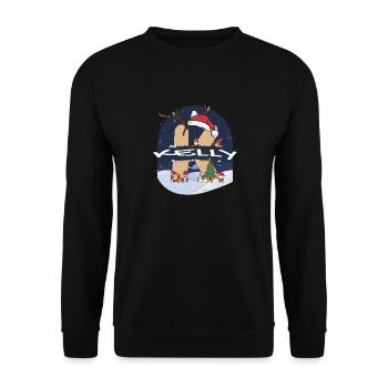 Awesome Kelly Name w Santa Hat in Xmas Theme - Unisex Sweatshirt - black - Front - Alina (178cm) & Michal (187cm)