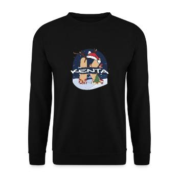 Impressionnant Kenta nom w chapeau de père Noël dans le thème de Noël - Sweat-shirt Unisexe - noir - Devant - Alina (178cm) & Michal (187cm)
