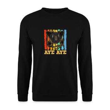 Süßes Fingertier Aye-Aye Primat Lemuren Madagaskar - Unisex Pullover - Schwarz - Vorne - Alina (178cm) & Michal (187cm)
