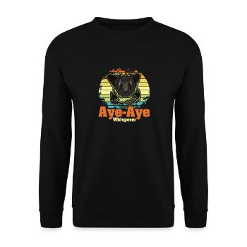 Aye-Aye Whisperer Primat Lemuren Madagaskar - Unisex Pullover - Schwarz - Vorne - Alina (178cm) & Michal (187cm)