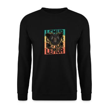 Süßes Fingertier Aye-Aye Primat Lemur Madagaskar - Unisex Pullover - Schwarz - Vorne - Alina (178cm) & Michal (187cm)
