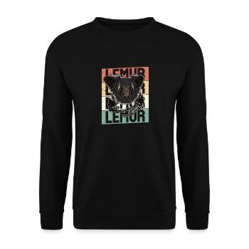 Süßes Fingertier Aye-Aye Primat Lemur Madagaskar - Unisex Pullover - Schwarz - Vorne - Alina (178cm) & Michal (187cm)