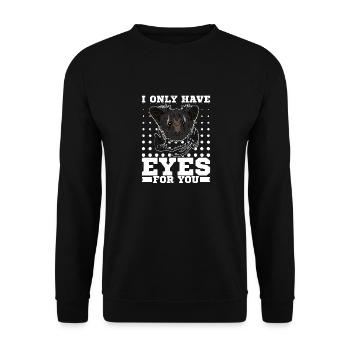 I only have eyes for you Primat Lemur Madagaskar - Unisex Pullover - Schwarz - Vorne - Alina (178cm) & Michal (187cm)