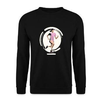 Running Woman - Unisex Sweatshirt - black - Front - Alina (178cm) & Michal (187cm)