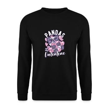 Les pandas sont mon amour de panda drôle de Saint-Valentin - Sweat-shirt Unisexe - noir - Devant - Alina (178cm) & Michal (187cm)