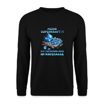 GemStoneCrafts Verzauberte Kristalle Geschenk - Unisex Pullover - Schwarz - Vorne - Alina (178cm) & Michal (187cm)