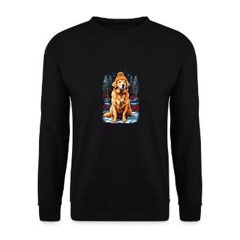 Golden Retriever In Winter Has Happy Golden - Unisex Sweatshirt - black - Front - Alina (178cm) & Michal (187cm)