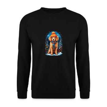 Poodle with Winter Hat Happy Poodle - Unisex Sweatshirt - black - Front - Alina (178cm) & Michal (187cm)