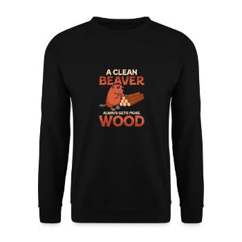 A Clean Beaver Always Gets More Wood Rodent Animal - Unisex Sweatshirt - black - Front - Alina (178cm) & Michal (187cm)