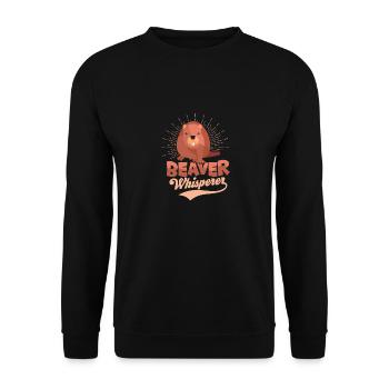 Beaver Whisperer Animal Rodent - Unisex Pullover - Schwarz - Vorne - Alina (178cm) & Michal (187cm)