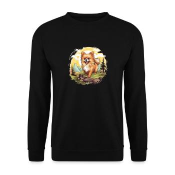 Pomeranian - Unisex Sweatshirt - black - Front - Alina (178cm) & Michal (187cm)
