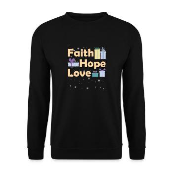 Religious Family Christmas Matching Costume Faith - Unisex Sweatshirt - black - Front - Alina (178cm) & Michal (187cm)