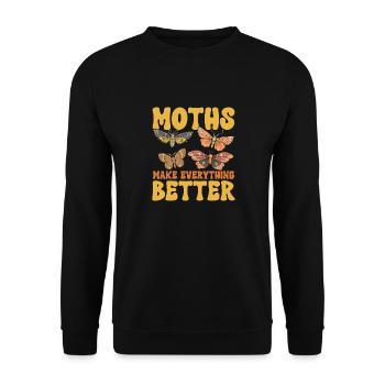 Moths Insect Collector Entomologist - Unisex Sweatshirt - black - Front - Alina (178cm) & Michal (187cm)